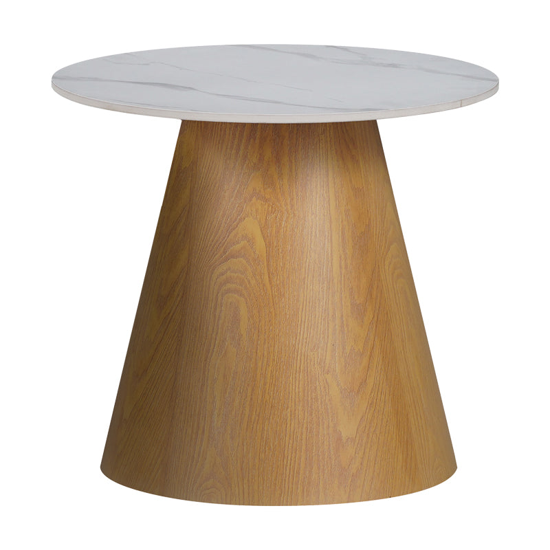 Βοηθητικό τραπέζι Soleire Inart λευκό μαρμάρου sintered stone-μεταλλική βάση Φ50x47.5εκ - Image 2