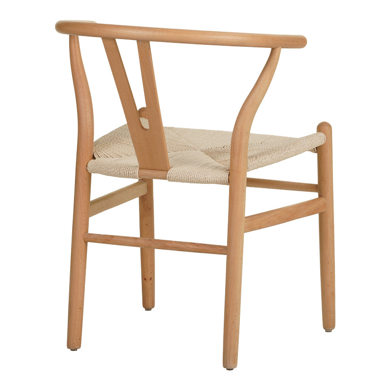 Καρέκλα Wishbone  rubberwood-σχοινί σε φυσική απόχρωση 53.5x57x74εκ - Pakobazaar