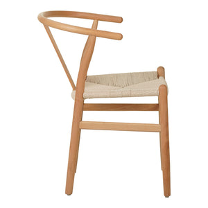 Καρέκλα Wishbone  rubberwood-σχοινί σε φυσική απόχρωση 53.5x57x74εκ - Pakobazaar