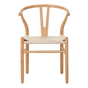 Καρέκλα Wishbone  rubberwood-σχοινί σε φυσική απόχρωση 53.5x57x74εκ - Pakobazaar
