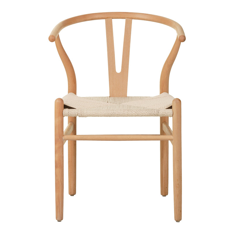 Καρέκλα Wishbone  rubberwood-σχοινί σε φυσική απόχρωση 53.5x57x74εκ - Pakobazaar