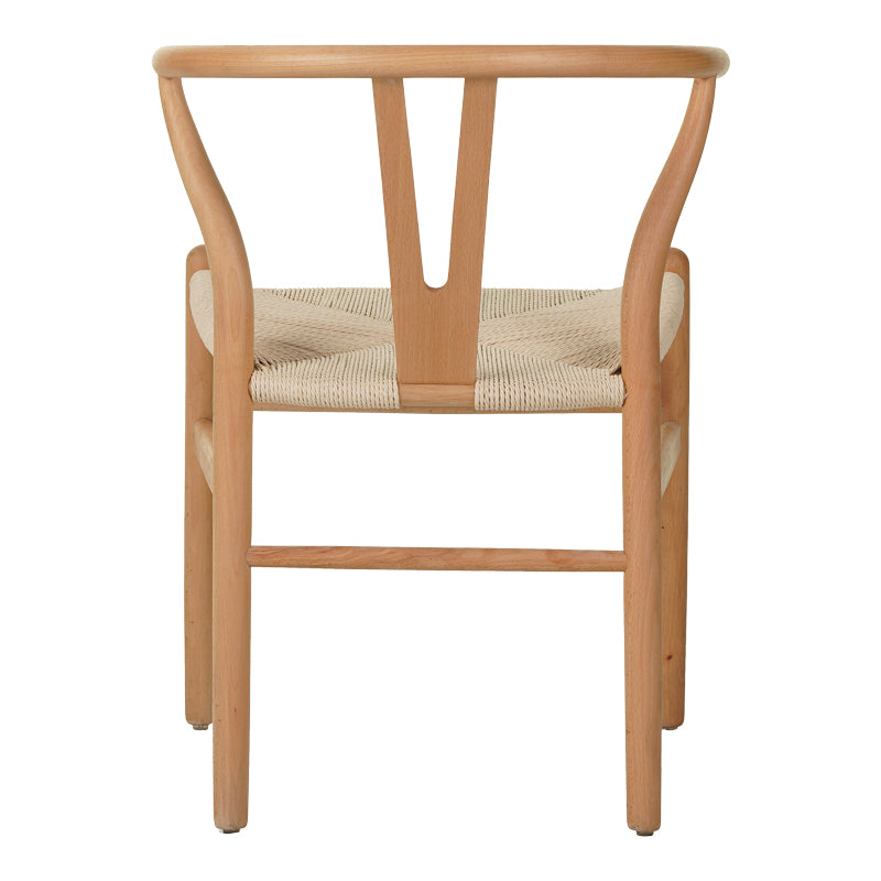 Καρέκλα Wishbone  rubberwood-σχοινί σε φυσική απόχρωση 53.5x57x74εκ - Pakobazaar