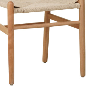 Καρέκλα Wishbone  rubberwood-σχοινί σε φυσική απόχρωση 53.5x57x74εκ - Pakobazaar