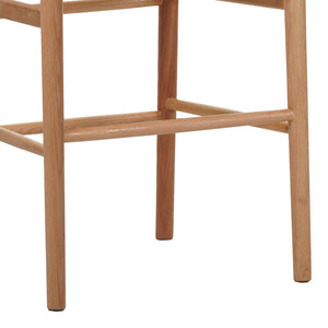 Σκαμπό μπαρ Wishbone  μεσαίου ύψους rubberwood-σχοινί σε φυσική απόχρωση 55x49x96εκ - Image 7