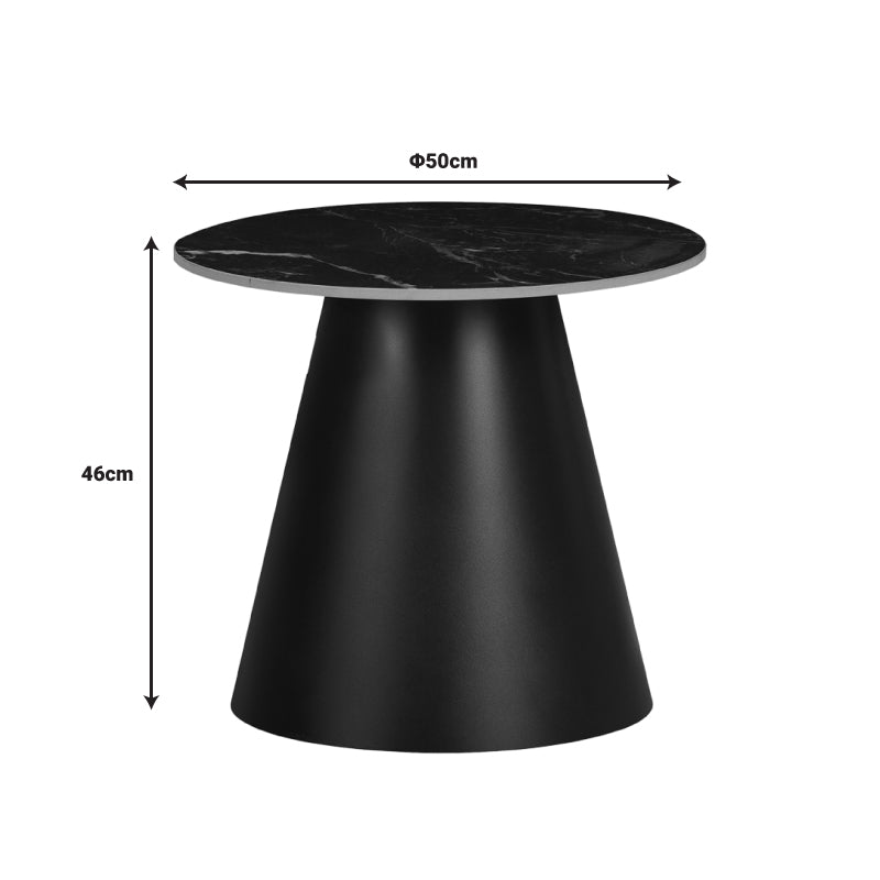 Βοηθητικά τραπέζια Fabrin Inart μαύρο μαρμάρου sintered stone-μαύρο μέταλλο - Image 10