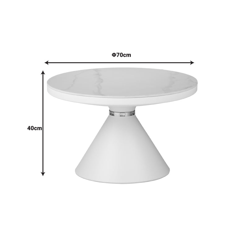 Βοηθητικά τραπέζια Coozlin Inart sintered stone σε απόχρωση λευκό μαρμάρου με λευκό-χρυσό μέταλλο - Pakobazaar