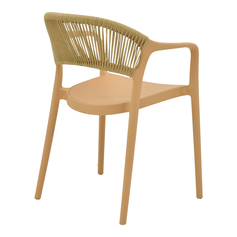 Πολυθρόνα Ankara  στοιβαζόμενη pp cappuccino απόχρωση με μπεζ rattan 57x48x80εκ - Pakobazaar