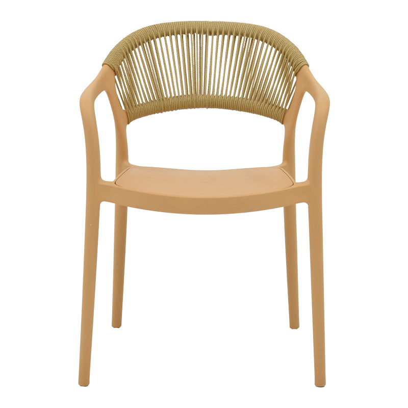 Πολυθρόνα Ankara  στοιβαζόμενη pp cappuccino απόχρωση με μπεζ rattan 57x48x80εκ - Pakobazaar