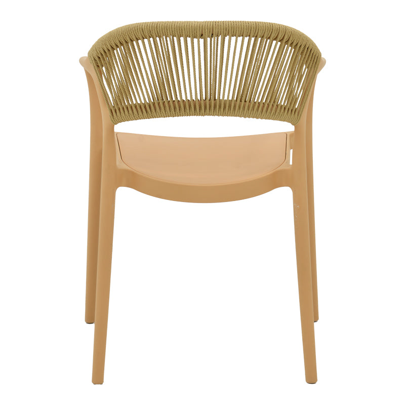 Πολυθρόνα Ankara  στοιβαζόμενη pp cappuccino απόχρωση με μπεζ rattan 57x48x80εκ - Pakobazaar
