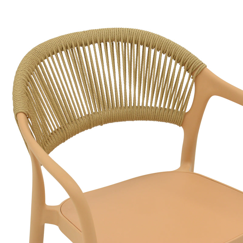 Πολυθρόνα Ankara  στοιβαζόμενη pp cappuccino απόχρωση με μπεζ rattan 57x48x80εκ - Pakobazaar