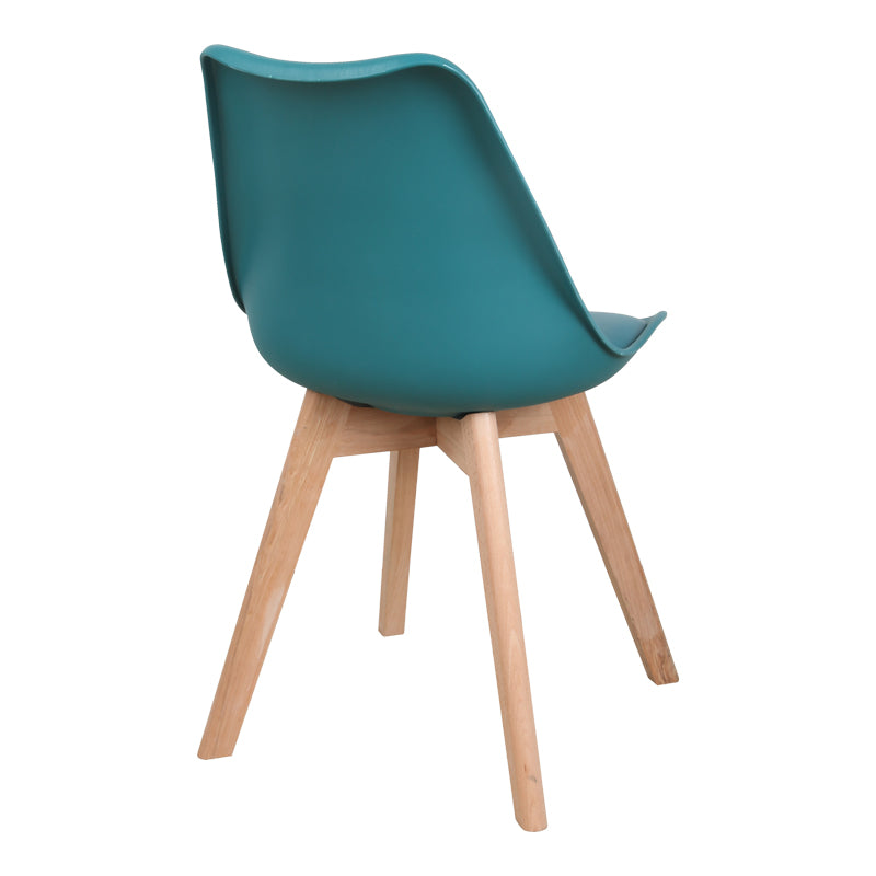 Καρέκλα Gaston  PP-PU μπλε απόχρωση- φυσικό πόδι 43x51x75εκ - Pakobazaar