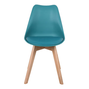 Καρέκλα Gaston  PP-PU μπλε απόχρωση- φυσικό πόδι 43x51x75εκ - Pakobazaar