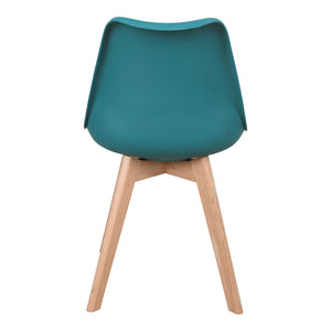 Καρέκλα Gaston  PP-PU μπλε απόχρωση- φυσικό πόδι 43x51x75εκ - Pakobazaar