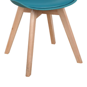Καρέκλα Gaston  PP-PU μπλε απόχρωση- φυσικό πόδι 43x51x75εκ - Pakobazaar