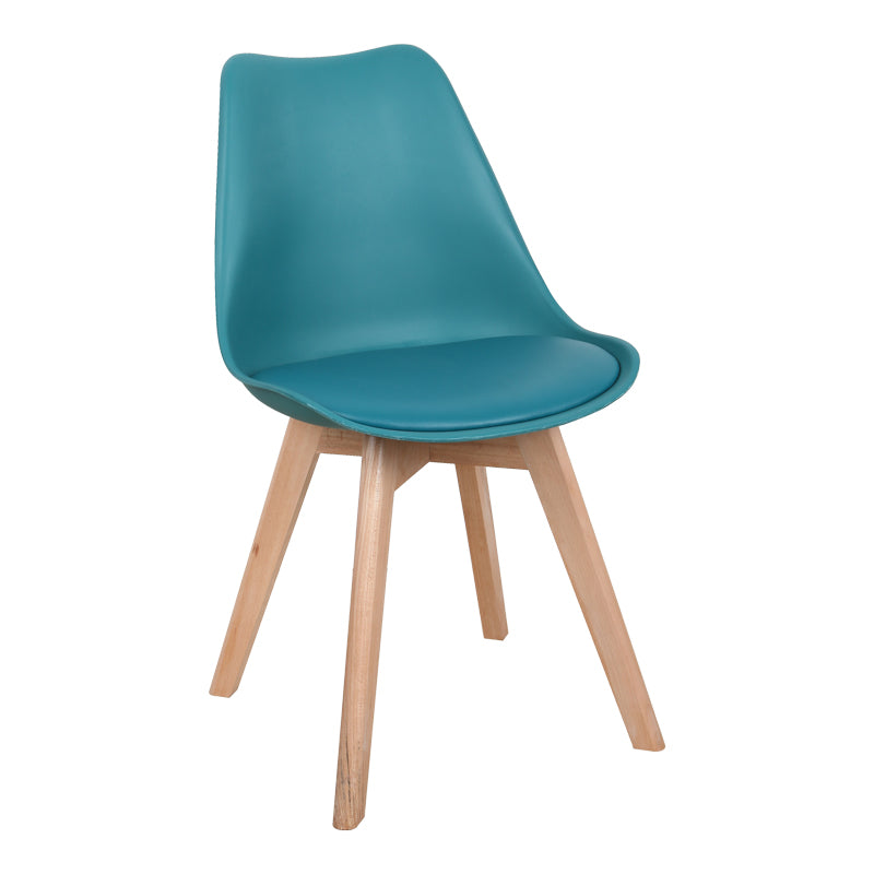 Καρέκλα Gaston  PP-PU μπλε απόχρωση- φυσικό πόδι 43x51x75εκ - Pakobazaar