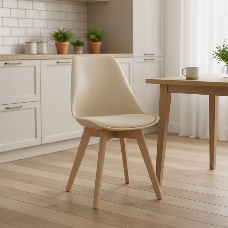 Καρέκλα Gaston  PP-PU taupe απόχρωση- φυσικό πόδι 43x51x75εκ - Image 2