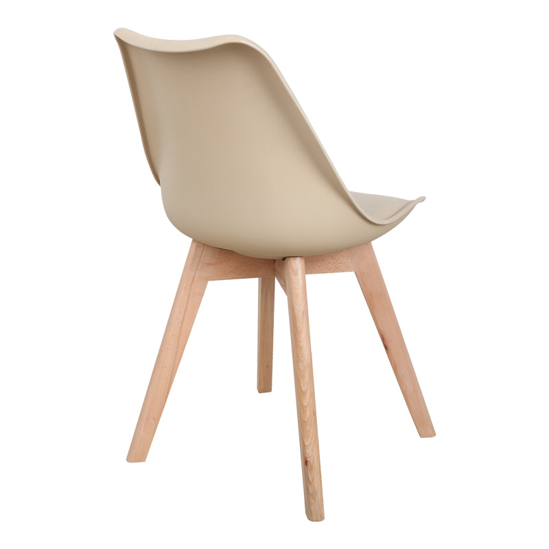 Καρέκλα Gaston  PP-PU taupe απόχρωση- φυσικό πόδι 43x51x75εκ - Image 3
