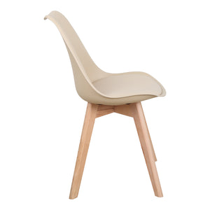 Καρέκλα Gaston  PP-PU taupe απόχρωση- φυσικό πόδι 43x51x75εκ - Image 4