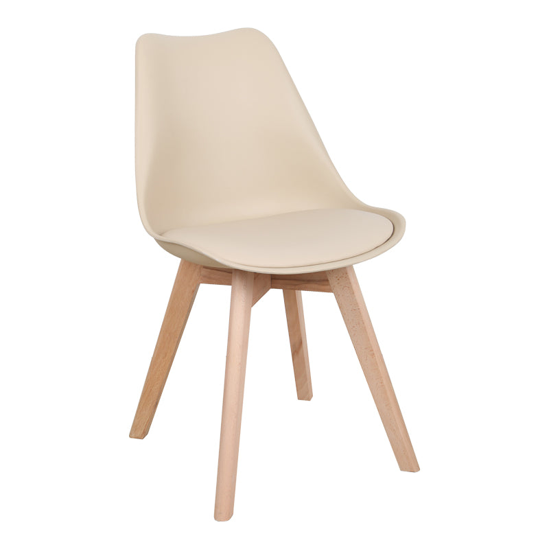 Καρέκλα Gaston  PP-PU taupe απόχρωση- φυσικό πόδι 43x51x75εκ - Image 1