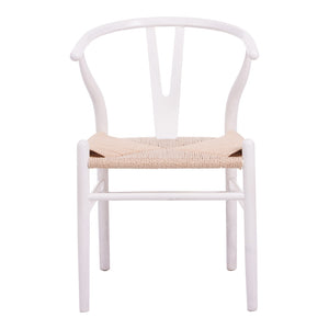 Καρέκλα Wishbone  rubberwood-σχοινί σε λευκή απόχρωση 53.5x57x74εκ - Image 5
