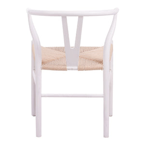Καρέκλα Wishbone  rubberwood-σχοινί σε λευκή απόχρωση 53.5x57x74εκ - Image 6