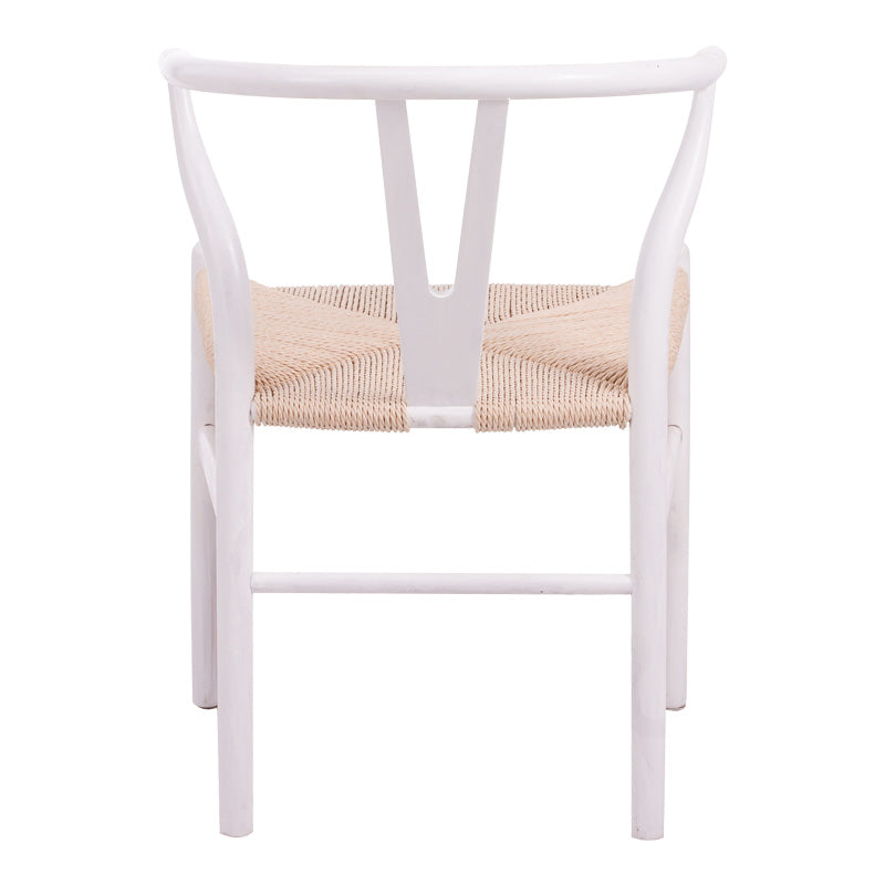 Καρέκλα Wishbone  rubberwood-σχοινί σε λευκή απόχρωση 53.5x57x74εκ - Image 6
