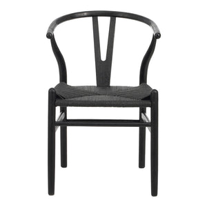 Καρέκλα Wishbone  rubberwood-σχοινί σε μαύρη απόχρωση 53.5x57x74εκ - Image 4