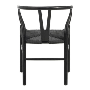 Καρέκλα Wishbone  rubberwood-σχοινί σε μαύρη απόχρωση 53.5x57x74εκ - Image 5