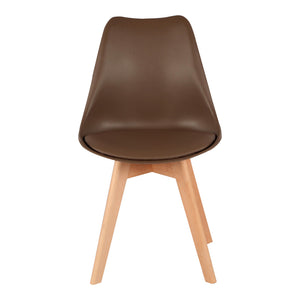 Καρέκλα Gaston  PP-PU καφέ απόχρωση- φυσικό πόδι 43x51x75εκ - Image 5