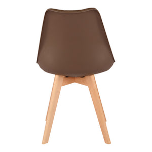 Καρέκλα Gaston  PP-PU καφέ απόχρωση- φυσικό πόδι 43x51x75εκ - Image 6