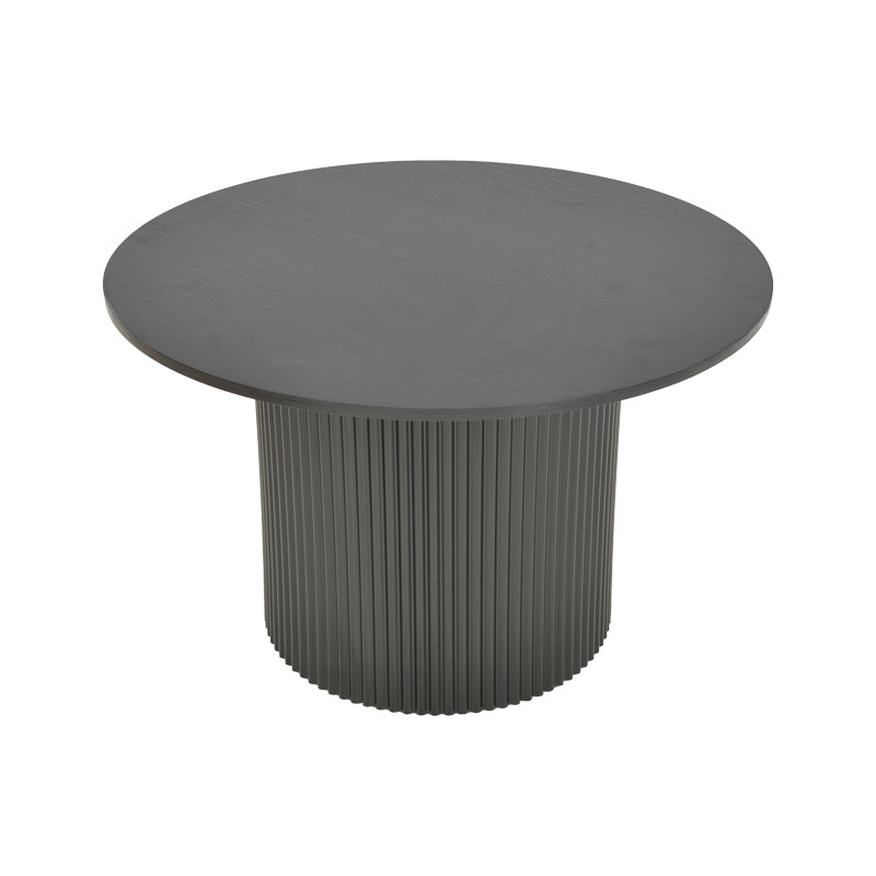 Τραπέζι σαλονιού Dovel  mdf-μεταλλο σε μαύρη απόχρωση Φ70x45εκ - Pakobazaar
