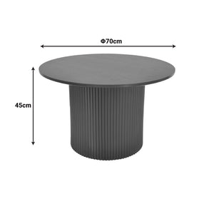 Τραπέζι σαλονιού Dovel  mdf-μεταλλο σε μαύρη απόχρωση Φ70x45εκ - Pakobazaar