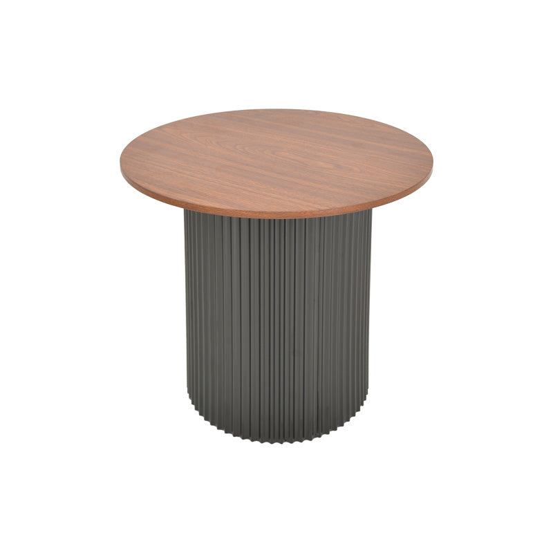 Βοηθητικό τραπέζι Dovel  mdf σε καρυδί-μαύρο μέταλλο Φ50x50εκ - Pakobazaar