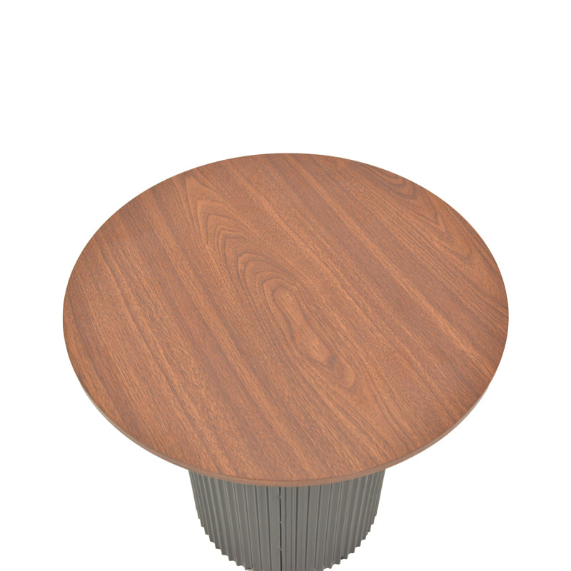 Βοηθητικό τραπέζι Dovel  mdf σε καρυδί-μαύρο μέταλλο Φ50x50εκ - Pakobazaar
