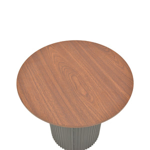 Βοηθητικό τραπέζι Dovel  mdf σε καρυδί-μαύρο μέταλλο Φ50x50εκ - Pakobazaar