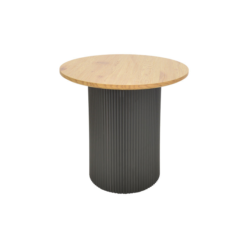Βοηθητικό τραπέζι Dovel  mdf σε sonoma -μαύρο μέταλλο Φ50x50εκ - Pakobazaar