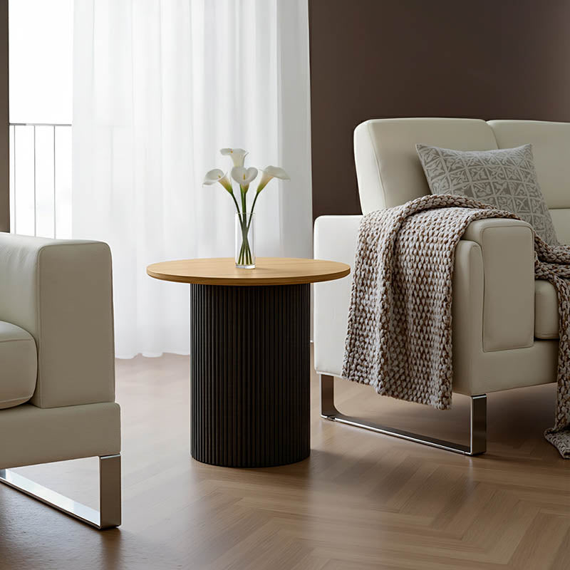 Βοηθητικό τραπέζι Dovel  mdf σε sonoma -μαύρο μέταλλο Φ50x50εκ - Pakobazaar