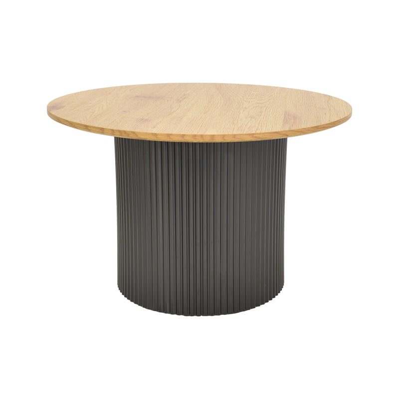 Τραπέζι σαλονιού Dovel  mdf σε sonoma-μαύρο μέταλλο Φ70x45εκ - Pakobazaar