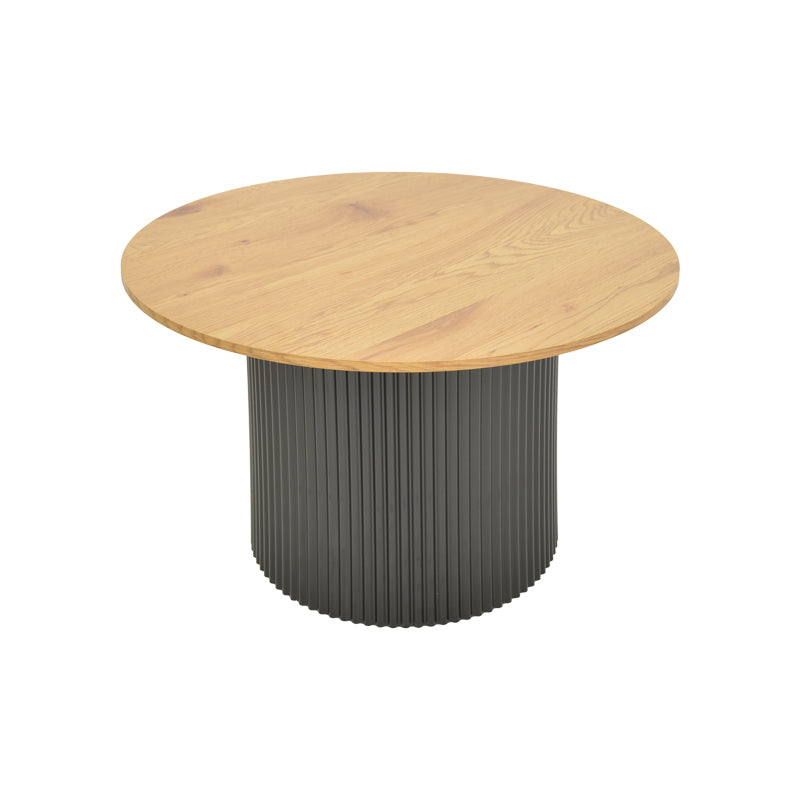 Τραπέζι σαλονιού Dovel  mdf σε sonoma-μαύρο μέταλλο Φ70x45εκ - Pakobazaar