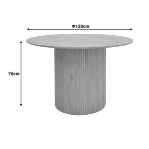 Τραπέζι Karulo  mdf σε sonoma απόχρωση Φ120x76εκ - Pakobazaar