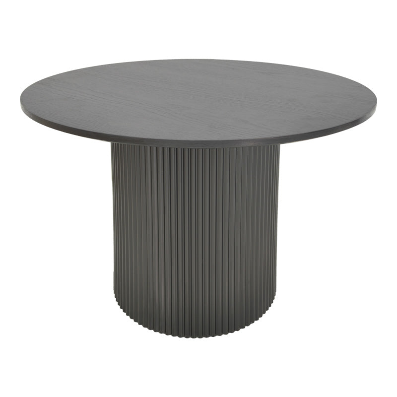 Τραπέζι Karulo  mdf σε μαύρη απόχρωση Φ120x76εκ - Pakobazaar