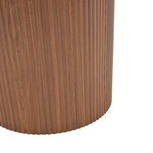 Τραπέζι Karulo  mdf σε καρυδί απόχρωση Φ120x76εκ - Pakobazaar
