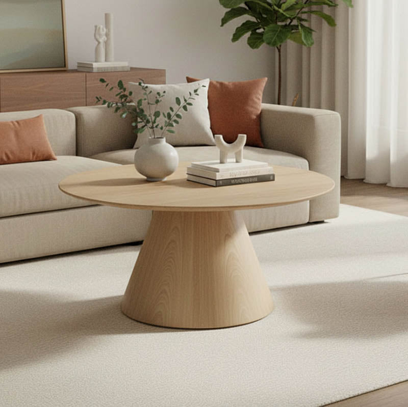 Τραπέζι σαλονιού Donda  mdf-μέταλλο σε sonoma απόχρωση Φ80x40εκ - Pakobazaar