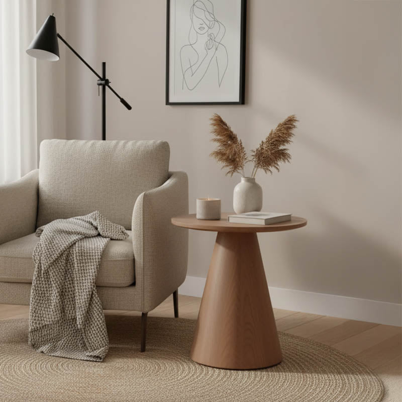 Βοηθητικό τραπέζι Donda  mdf-μέταλλο καρυδί Φ45x46εκ - Pakobazaar