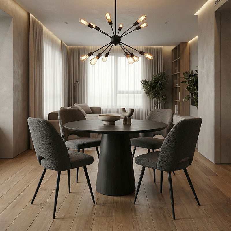 Tραπέζι Donda  mdf μαύρο Φ100x76εκ - Pakobazaar