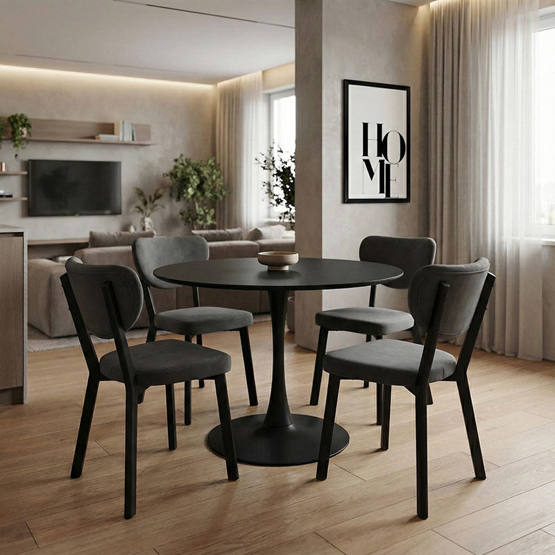 Tραπέζι Balou  mdf σε μαύρη απόχρωση Φ80x73εκ - Pakobazaar
