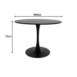 Tραπέζι Balou  mdf σε μαύρη απόχρωση Φ80x73εκ - Pakobazaar