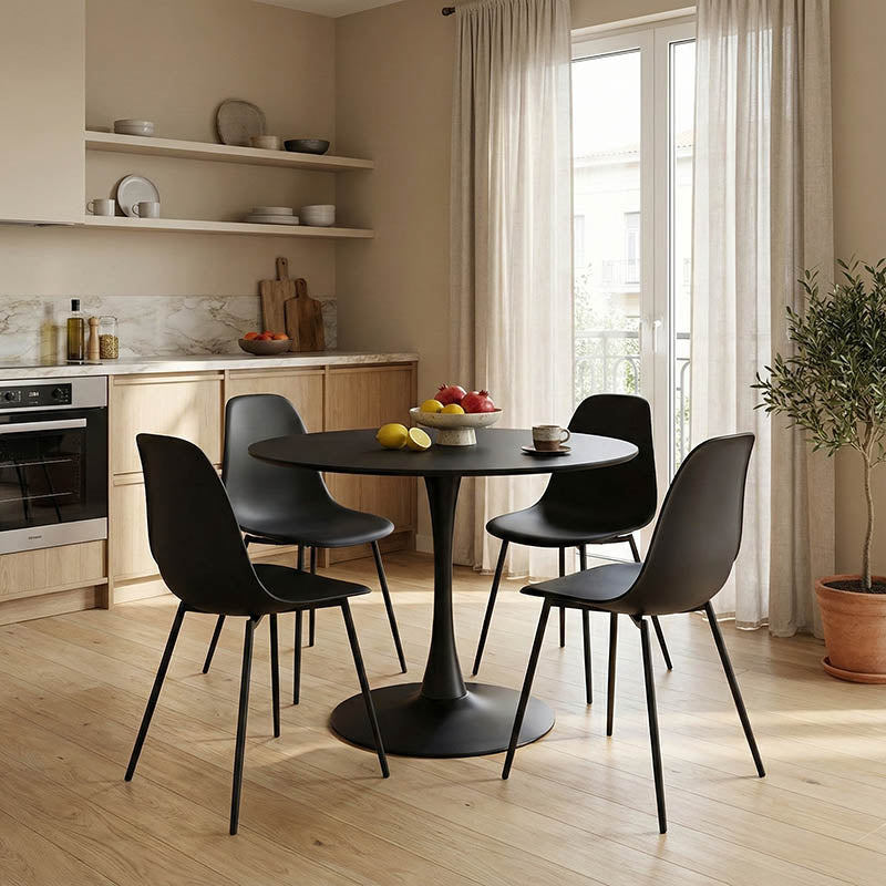 Tραπέζι Balou  mdf σε μαύρη απόχρωση Φ100x73εκ - Pakobazaar