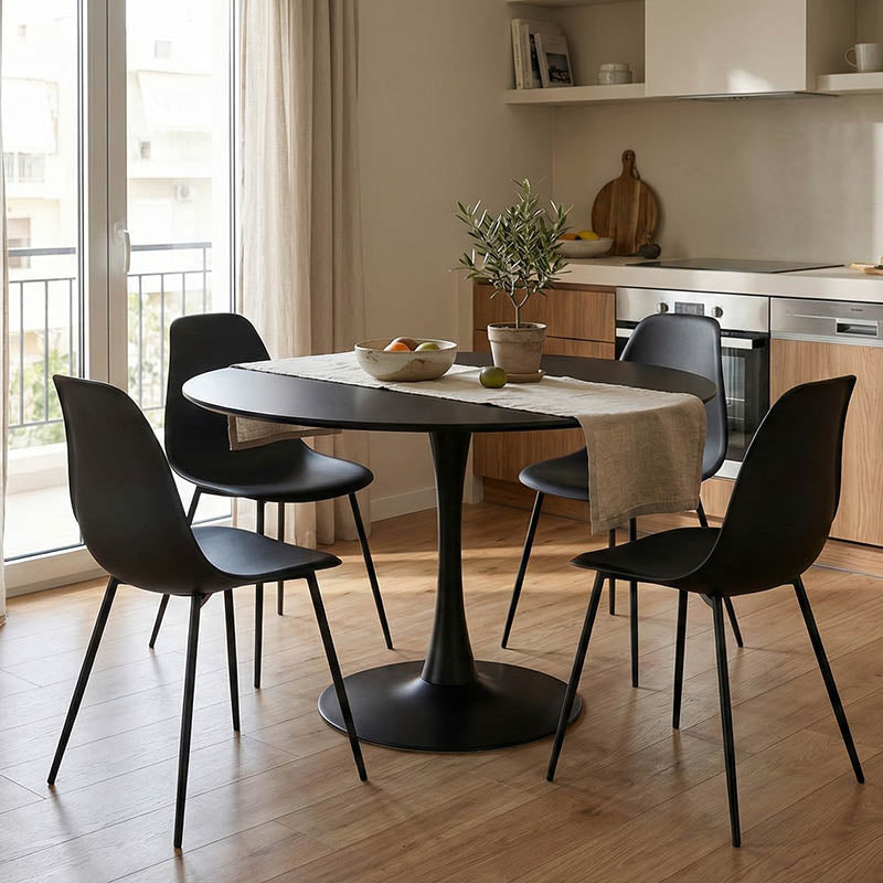 Tραπέζι Balou  mdf σε μαύρη απόχρωση Φ120x73εκ - Pakobazaar