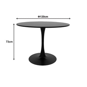 Tραπέζι Balou  mdf σε μαύρη απόχρωση Φ120x73εκ - Pakobazaar